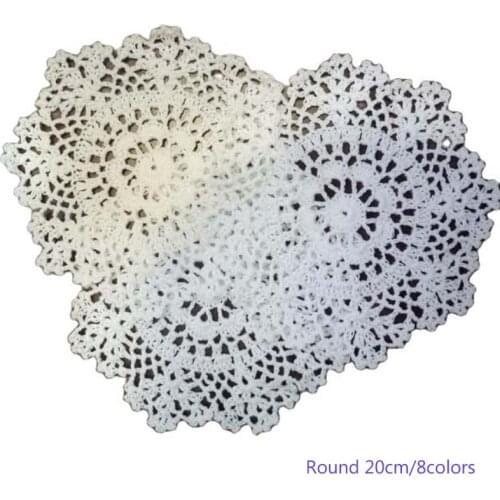 Round Lace crochet Placemat coffee cotton Table place Mat cloth Doily Cup tea Coaster mug Christmas dining drink Pad kitchen