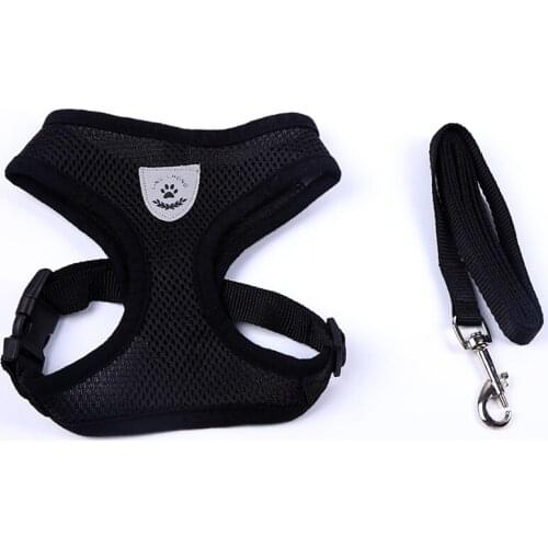 LeChong Pet Chest Harness And Dog Leash Breathable Pet Vest Harness And Leash Set Adjustable Collar For Small Dogs Pet Supplies