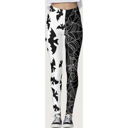Fashion Women Black evil Print Cartoon Pumpkin Skull Printed Legging Womens Fitness Leggings Push Up Stretch Pants