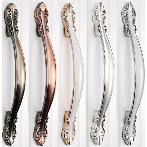 1set Furniture Handles Cabinet Knobs Door Knob Wardrobe Pulls Drawer Kitchen Cupboard Alloy Vintage 64mm/96mm/128mm Gold Silver