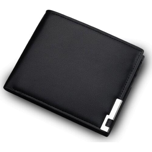 Mens short wallet iron side Korean youth mens cross section wallet trend card package