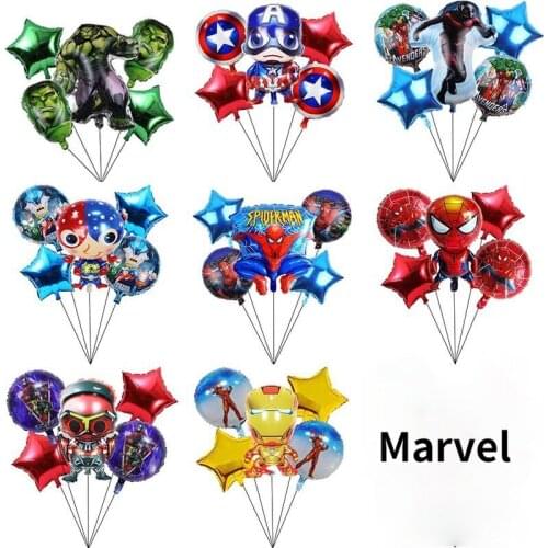 Marvel Theme Decoration Balloon Set Childrens Birthday Party The Avengers Aluminum Film Balloon Combination Party Supplies