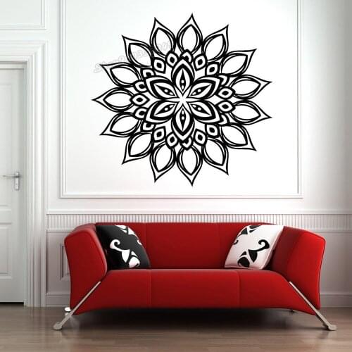 Mandala Wall Decal Mandala Flower Bohemia Mandala Wall Decor Vinyl Yoga Studio Wall Sticker for Living Room Bedroom Decor C544