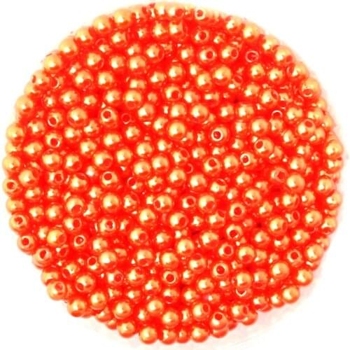 New fashion 4mm Dia. 1000pcs/lot Round Pearl Imitation Plastic Pearl Beads Orange for You to DIY jewelry BSG01-01ORR