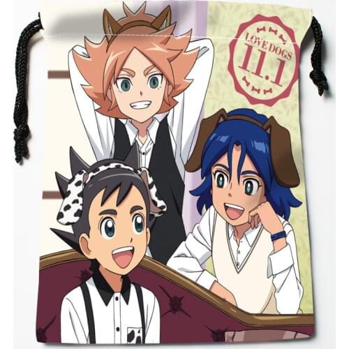 New Best Sell Inazuma Eleven Drawstring Bags Print 18X22CM Soft Satin Fabric Resuable Storage Storage Clothes Bag Shoes Bags