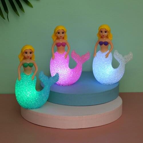 Childrens Day Gift The Little Mermaid Princess 7 Color Changing LED Baby Night Light Plastic Crystal Lamp Home Decor Kids Toys