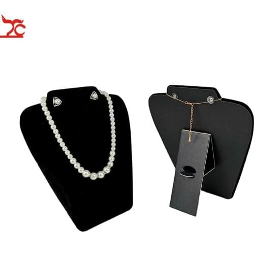 Wholesale Necklace Display Prop Medium 8" Necklace Earrings Stand Easel Holder Rack in Black Velvet Showcase