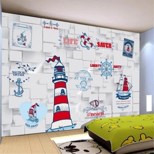 Beibehang Custom photo wallpaper 3D stereo mural cartoon navy icon childrens room backdrop wallpaper for walls 3 d papel parede