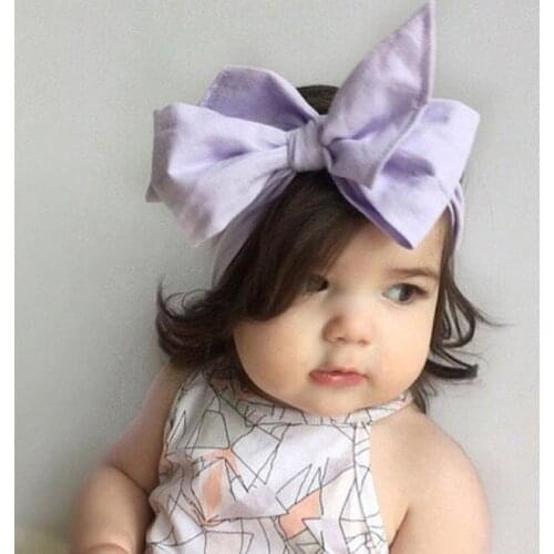 DIY lovely baby big bow plaid headwrap for kids bowknot hair accessories children cotton headband girls gifts