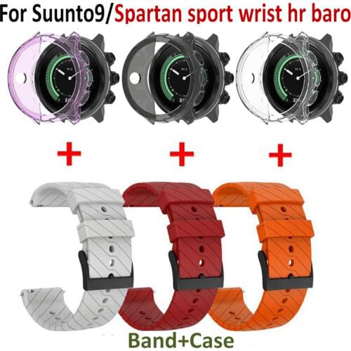 Strap For Suunto9 Baro Spartan Sportwrist Hr Baro Band Smart Bracelet Wrist Frame Protective Case For Suunto 9 Watch TPU Cover