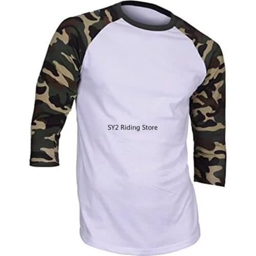 V-Neck 3/4 Sleeve BMX Shirt Trail Dirty Bike Jersey DH MTB T-Shirt MTB Downhill Breathable Quick Drying Enduro Camo Jersey