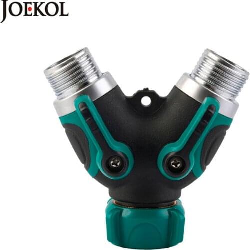 Garden 2-Way Distributor Water Flow Zinc Alloy Y Hose Splitters Connector Regulable Practical Faucet Garden Water Connectors