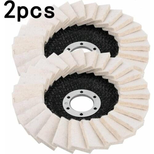 2Pcs 125mm 5 Inch Wool Polishing Wheel Felt Sanding Disc Angle Grinder Grinding Wheels For Metal Marble Glass Ceramic