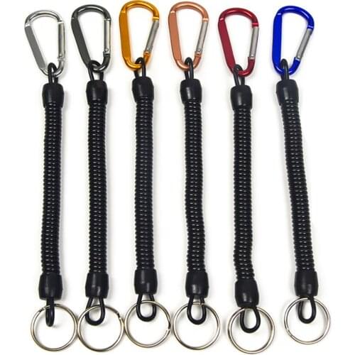 Fishing Lanyard Pole Safety Coil Lanyard Retractable Fishing Coiled Lanyard Multi-Colored Heavy Duty Safety Boating Rope