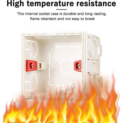 1pcs Internal Socket Case Home Office Wiring Socket Box PVC Flame Retardant Wall Mounted Socket Box Adjustable Wiring Back Box