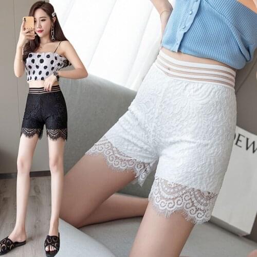Plus Size Lace Shorts Under Skirt Anti-Empty Three-Point Bottoming Loose Home Safety Short Pants Ladies Boxer for Women Y652