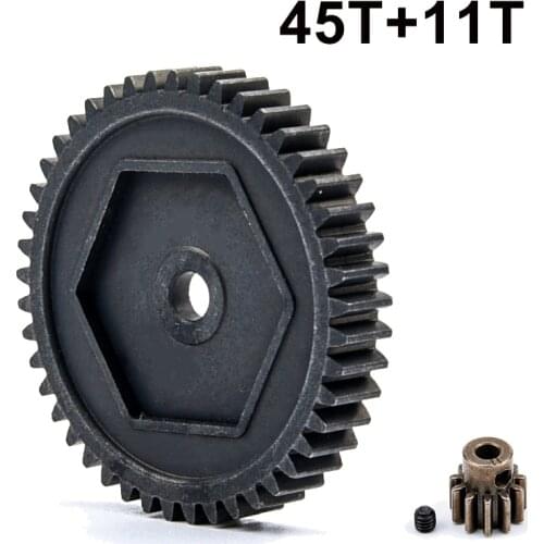 Harden Steel Spur Gear 45T 0.8M 32P #8053 11T motor teeth For 1/10 RC Model Crawler Traxxas TRX-4 TRX4 TRX-6