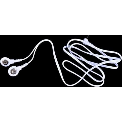 1PCS White DC 2.5mm 2 Button 2 In 1 Lead Wires Connecting Cables for Therapy Machine Accessories Relieve Muscular Pain