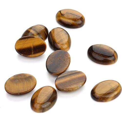 10pcs/lot 10*14/13*18/18*25mm Tiger Eye Cameo Cabochon Natural Stone Beads Diy Cabochon Setting For Jewelry Accessories F5004