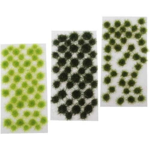 120pcs 5mm Summer Self-Adhesive Static Grass Tufts Strips Mix Railroad
