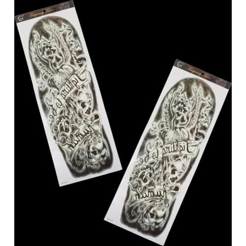 2Pcs 3D Fake Full Arm Temporary Tattoo Tattoo Body Stickers For Man&Women