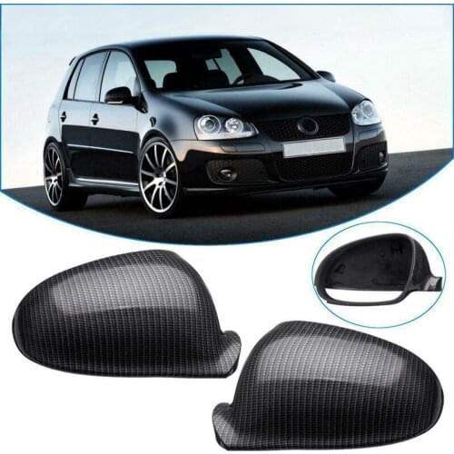 2Pcs Carbon Fiber Rearview Mirror Cover Replacement for Golf 5 MK5 2008-2011