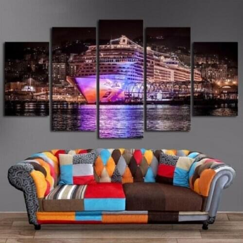 No Framed Cruise Ship canvas wall print brand new 5 Pcs Canvas Picture Print Wall Art Canvas Painting Wall Decor for Living Room