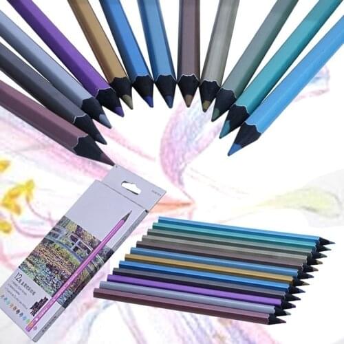 6/12 Colors Professhional Metallic Non-toxic Drawing Pencils Painting Sketching Pens