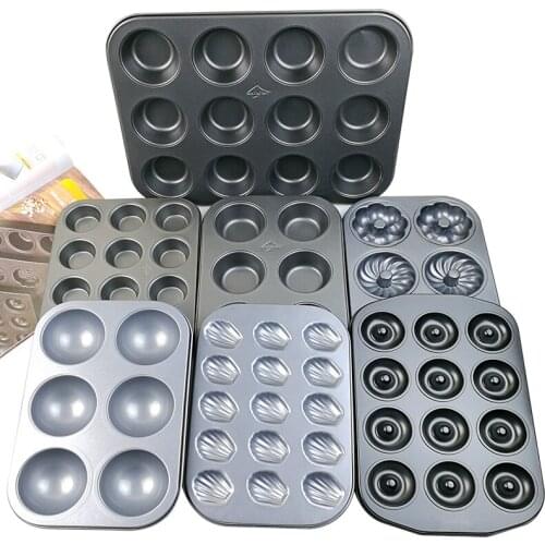 6/12 Holes Square Cupcake Pan Muffin Tray Cupcake Mold Muffin Pan Carbon Steel Baking Pan Non Stick Bakeware Biscuit Pan baking