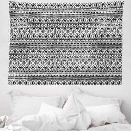Ethnic Mikrofiber Large Wall Made Of Geometric Shapes Modern Repetitive Model Fabric Print Decorative Wall hanging 230cm x 140cm