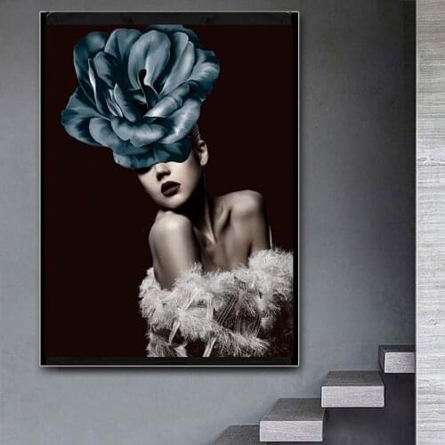 Diamond Embroidery Girl 5D Diamond Painting Flower Cross Stitch Portrait Rhinestone Mosaic Full Layout Home Decoration