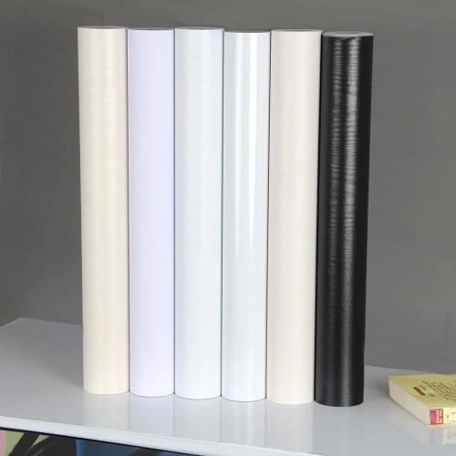 Black Furniture Waterproof Wall Stickers Wood Grain PVC Self Adhesive Wallpaper Cabinet Wardrobe Wooden Door Renovation Stickers