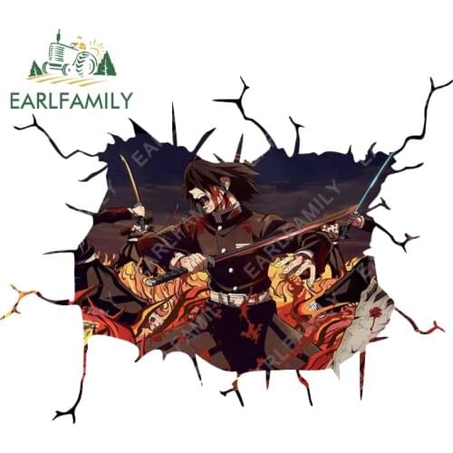 EARLFAMILY 13cm x 10cm for Demon Slayer Windows Car Accessoires Sticker Vinyl Campervan Decal Motorcycle Car Refrigerators Decor