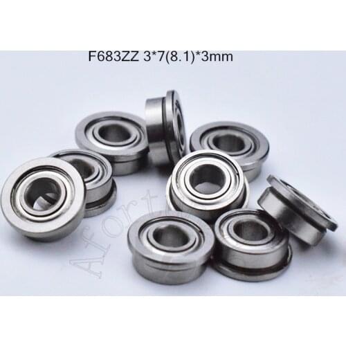 F683ZZ 3*7&8.1*3(mm) 10pieces free shippping Flange bearings 683 F683Z F683ZZ chrome steel deep groove bearing 3*7&8.1*3