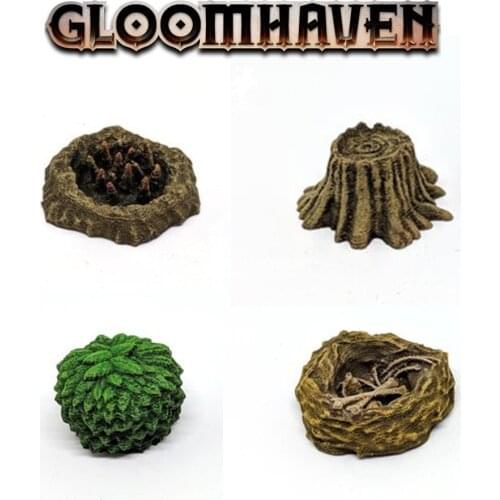 GLOOMHAVEN TRPG miniature board game 3D silver gold token scene tools Grass wooden pile nest trap models figures accessories
