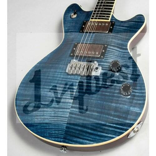 Customized body and headstock shape 6 string electric guitar no parts,with flame top & mahogany body,ebony fingerboard,free ship