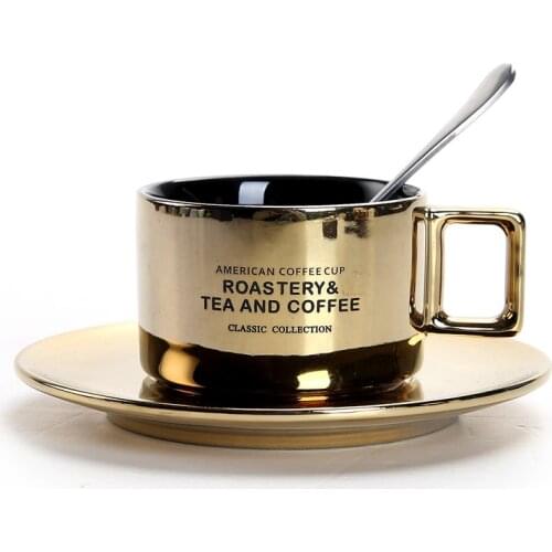 Ceramic Coffee Cup Breakfast Milk Tea Cup With Mahogany Tray Afternoon Tea Drinkware Cup Creative Kitchen Utensils Wedding Gift