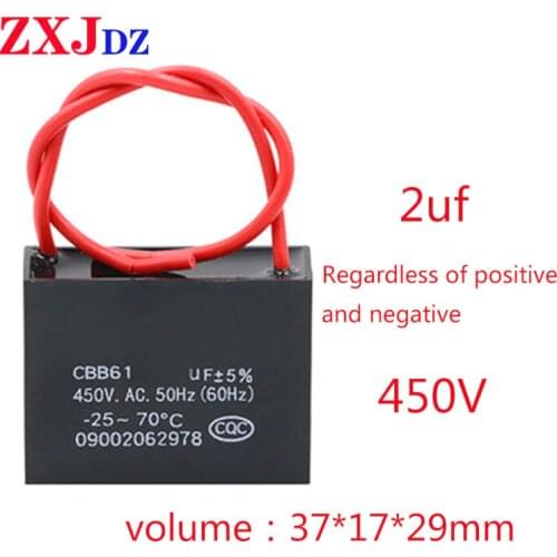 2uF 450V CBB61 fan capacitor 2uF fan start capacitor motor start capacitor