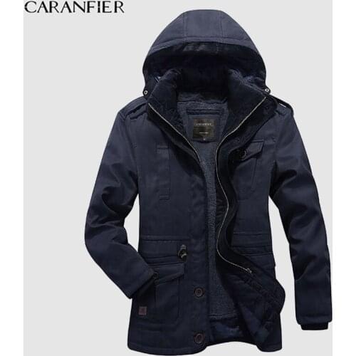 CARANFIER Mens Winter Parkas Thick Warm Jacket Male Cashmere Liner Vest Detachable Clothes Military Windbreaker Hooded Overcoat