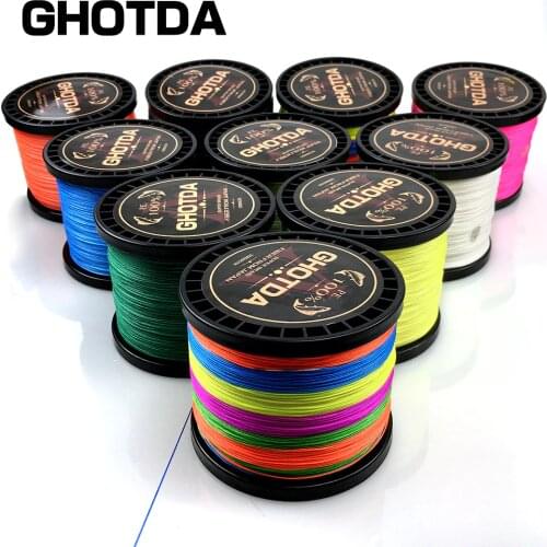 GHOTDA 300M 500M 1000M 4 Strands 8 Strands PE Braided Wire Multifilament Fishing Line Fishing Tackle 6 Colors