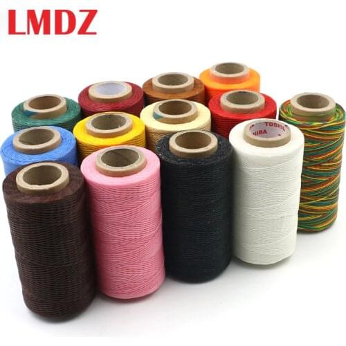 LMDZ 1Pcs Durable Flat Waxed Thread 250 Meters 1mm 150D Leather Waxed Thread Cord for DIY Handicraft Tool Hand Stitching Thread