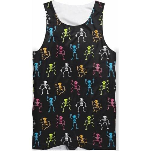 Funny 3D Print Skull Men Women Tank Tops ugly Summer Mens Tank Tops Unisex Hip hop Streetwear Vest Casual Gym Tank Tops