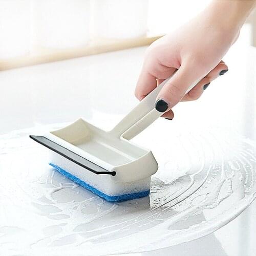 Multifunctional Two-in-one Window Glass Glass Scraper Wall Tile Cleaning Brush Double-sided Mirror Sponge Sponge Scraper Wiper