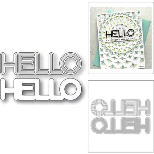 2020 New English Words Hello and Silhouette Metal Cutting Dies For Cut Paper Craft Making Greeting Card Scrapbooking NO Stamps