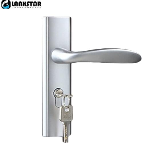 Wholesale Indoor Space Aluminum Door Handle Lock Panel Wood Bathroom Bedroom Mute Lockcore Room Door Locks