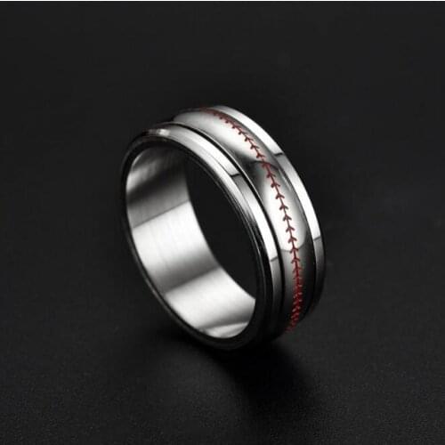 Personalized Fashion Stainless Steel Rotatable Sports Style Mens Ring Rock Punk Jewelry