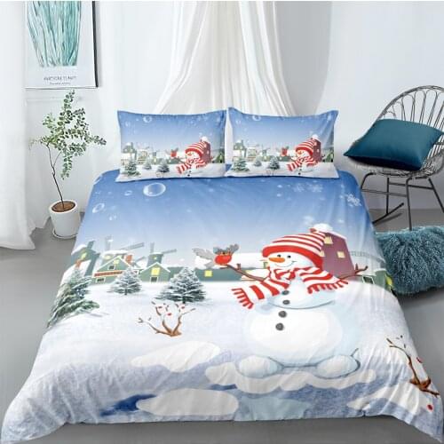 3D Snowman Design Duvet Cover Set Bedding Sets comforter Cases Pillow Covers Double Single Full Twin King Queen Size Bedclothes