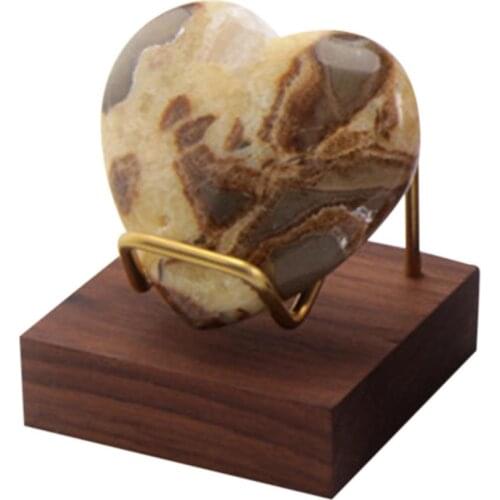 Jewelry Display Stand Copper Crystal Mineral Holder Mineral Jewelry Stand Display Holder Rack Wooden Base for Home Office Show