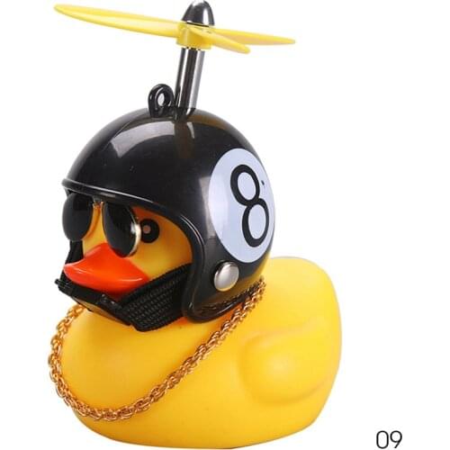 Car Duck With Helmet Pendant Small Yellow Duck Road Bike Motor Helmet Riding Cycling Accessories Without Lights Decoration