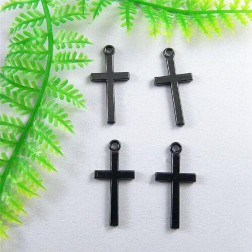 GraceAngie 20PCS Gun Black Religion Crosses Jewelry Making Charm Alloy Handmade Finding Pendant Accessory Bracelet Simple Design